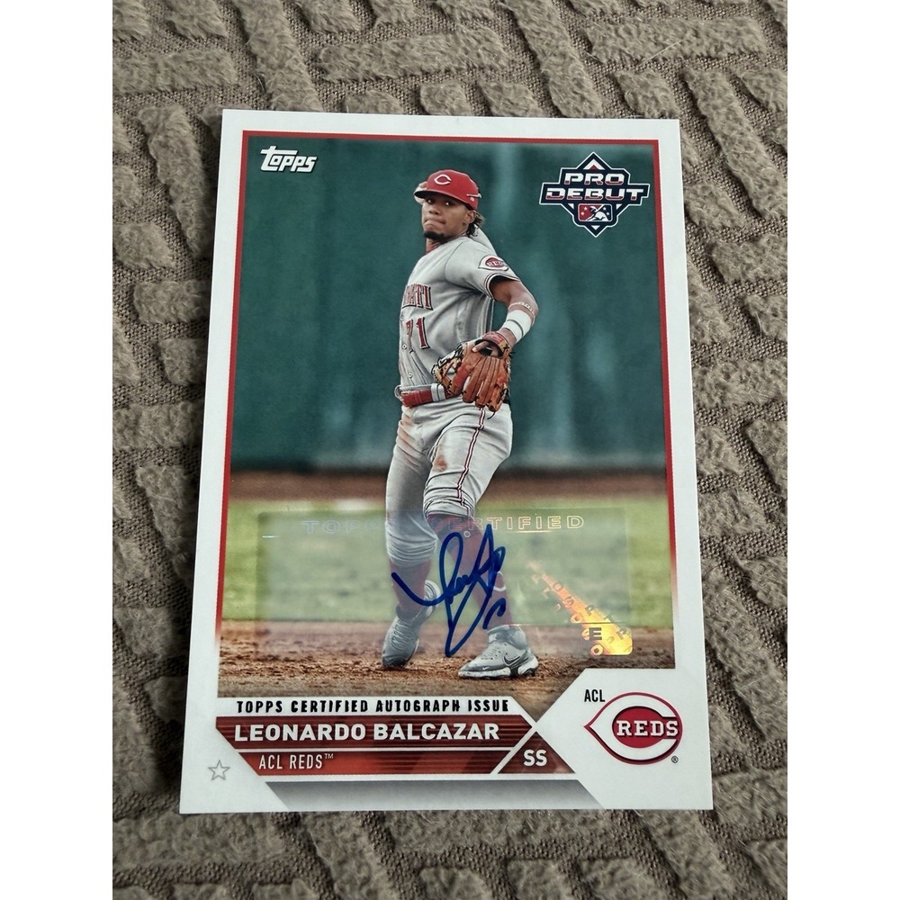 LEONARDO BALCAZAR AUTO 2023 Topps Pro Debut Baseball PD-190 Cincinnati Reds